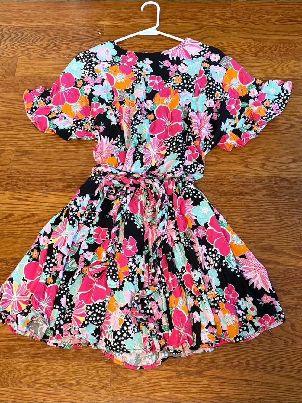 Dopamine dressing Crown & Ivy resortwear party Floral vacation Belted Dress XL